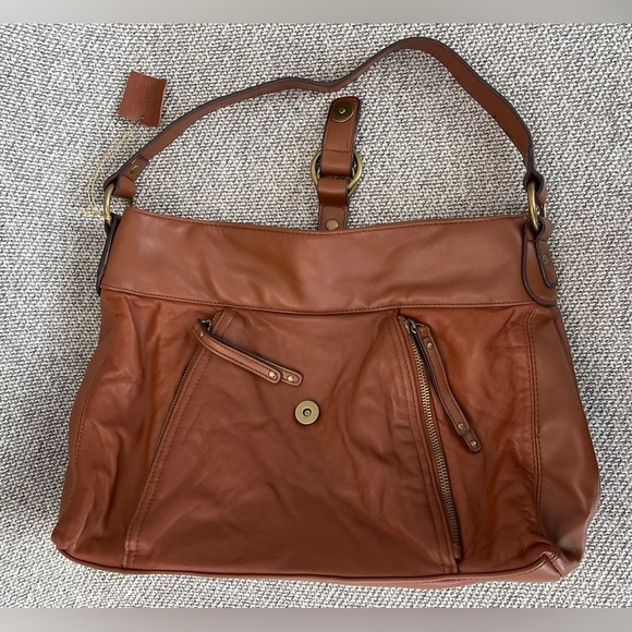Brown Genuine Leather Hobo Bag with Slouch Design Shoulder Bag - Picture 5 of 16